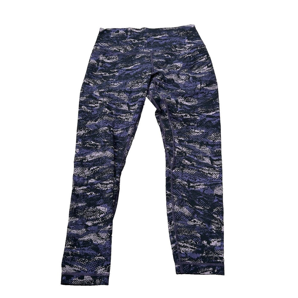 Lululemon Womens Sz 10 Align Pant II 25" Rip Wave Purple‎ Thunder Black Legging